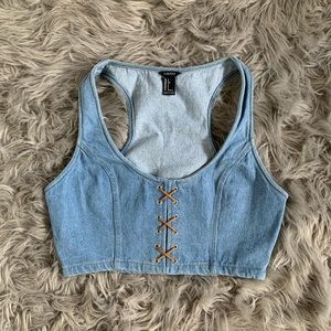 Forever 21 jean top cropped